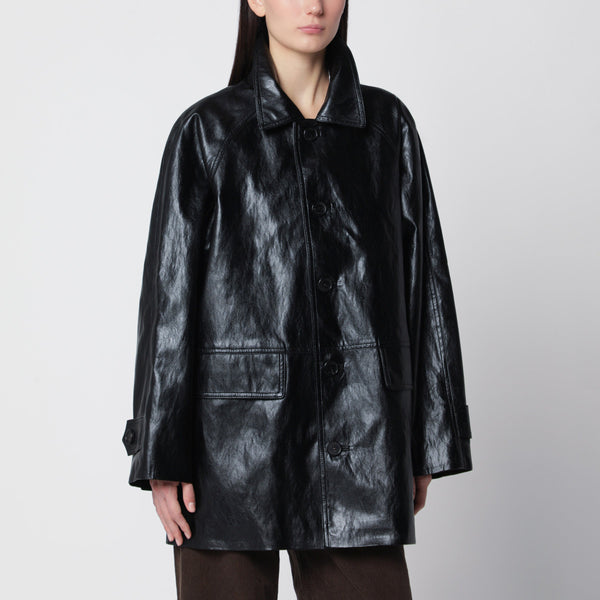 Lily Black Faux Leather Jacket
