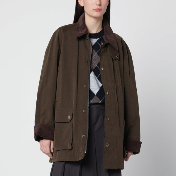 Veste De Chasse En Coton Ciré Kaki
