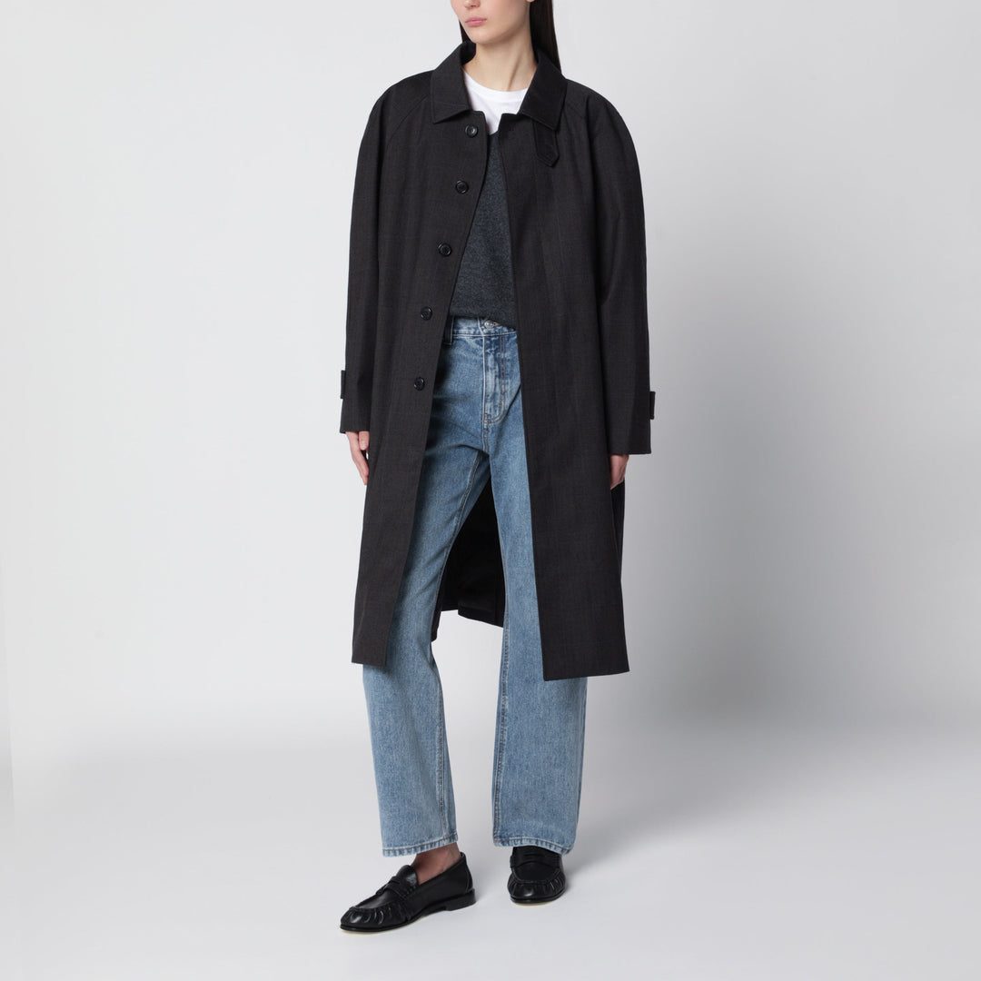 Dunst Manteau H-Line Marron En Laine Mélangée