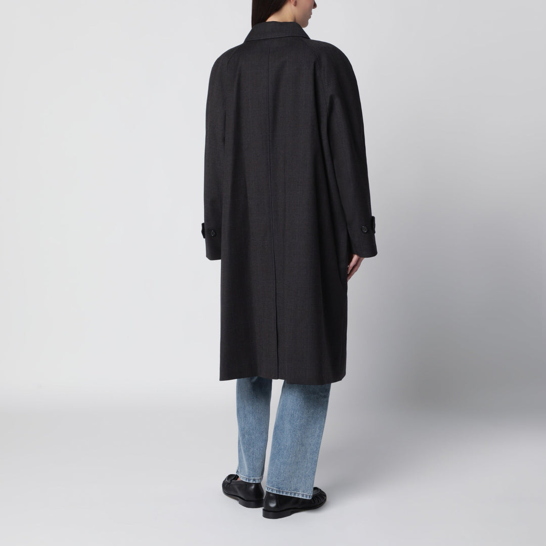 Dunst Manteau H-Line Marron En Laine Mélangée