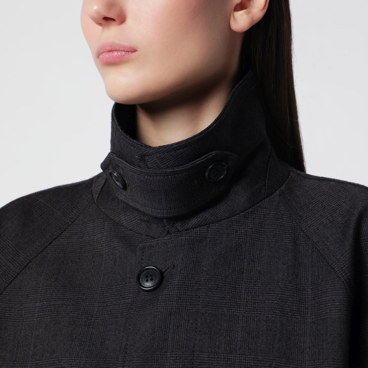 Dunst Manteau H-Line Marron En Laine Mélangée