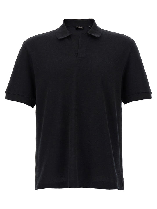 Cashmere Shirt Polo Nero