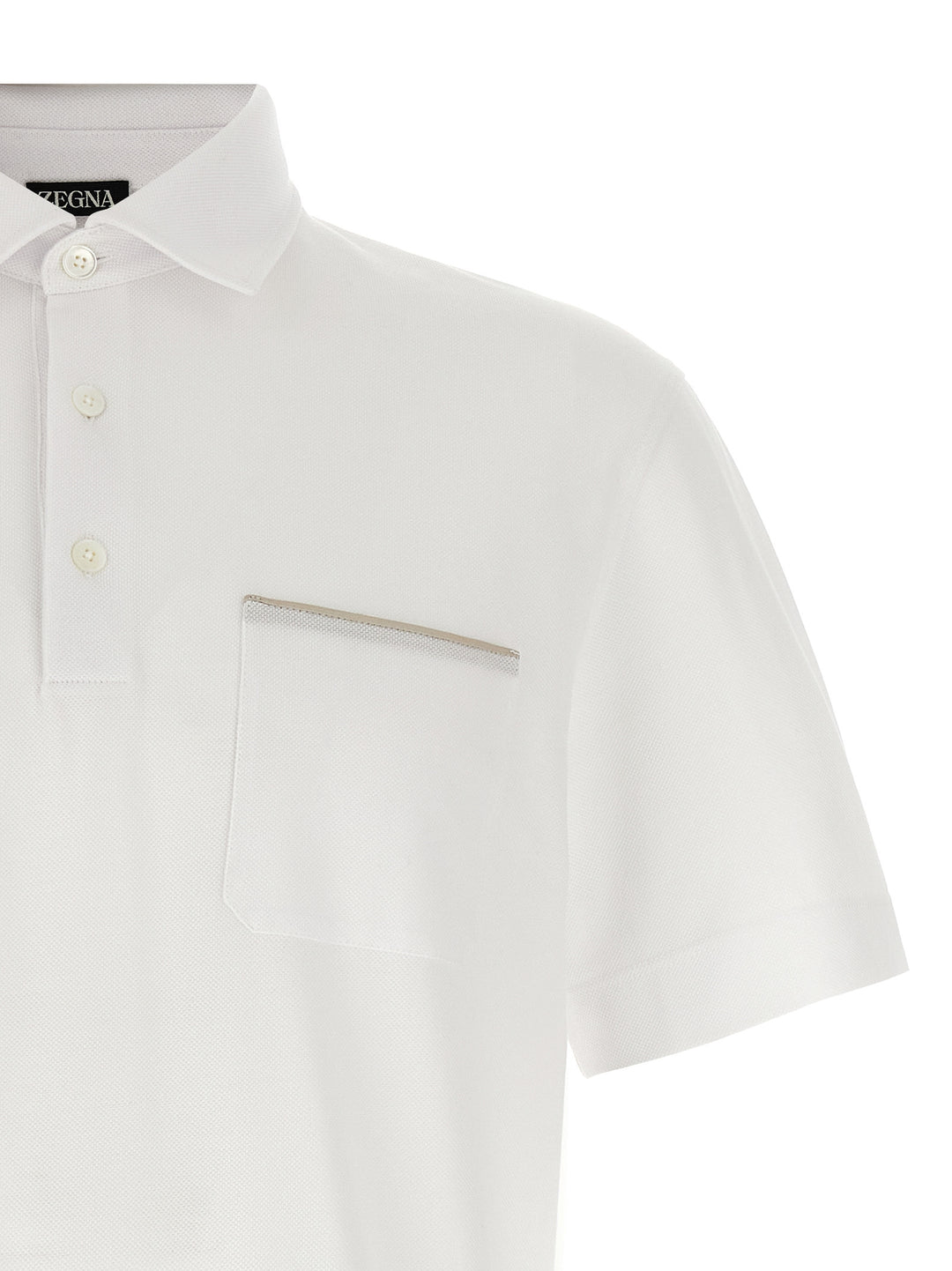 Zegna Piqué  Shirt Polo - Bianco | b3441bbabf87869ffd326c925b12b80194913a95