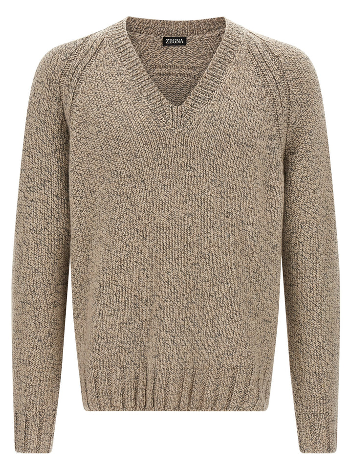 Zegna Cashmere Sweater Maglioni - Beige | 4b2083807e16cf20074455b137affb79890d9f25