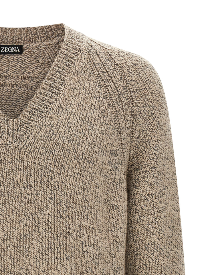Zegna Cashmere Sweater Maglioni - Beige | 65c77d453238b43162e27e43f00409416e7fe4c6