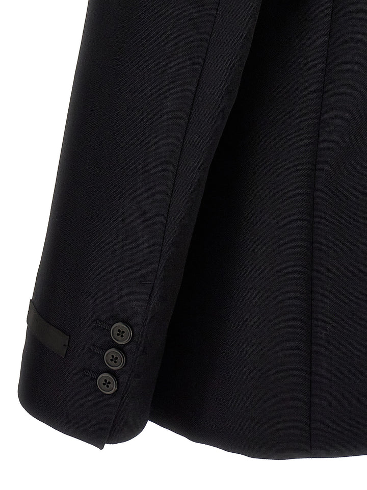 Prada Removable Collar Single-Breasted Blazer - Blu | cec09b66eeeb110e88052c8b7db5f0d81c442bce