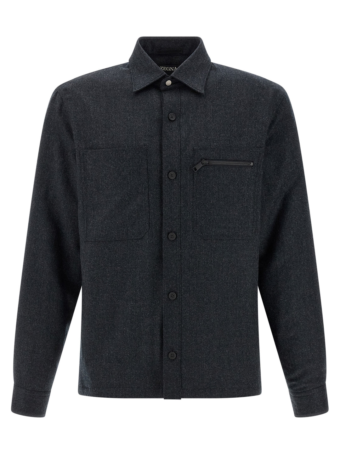 Zegna Techmerino Overshirt Camicie - Grigio | c96d77886014879820dd39aadbec0a025ecdaf1d