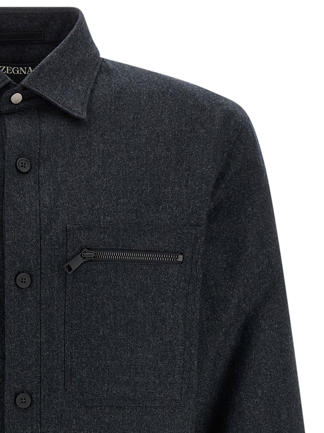 Zegna Techmerino Overshirt Camicie - Grigio | d5c5c5474dc2ebd20a24fed62d10fac651d06a6b