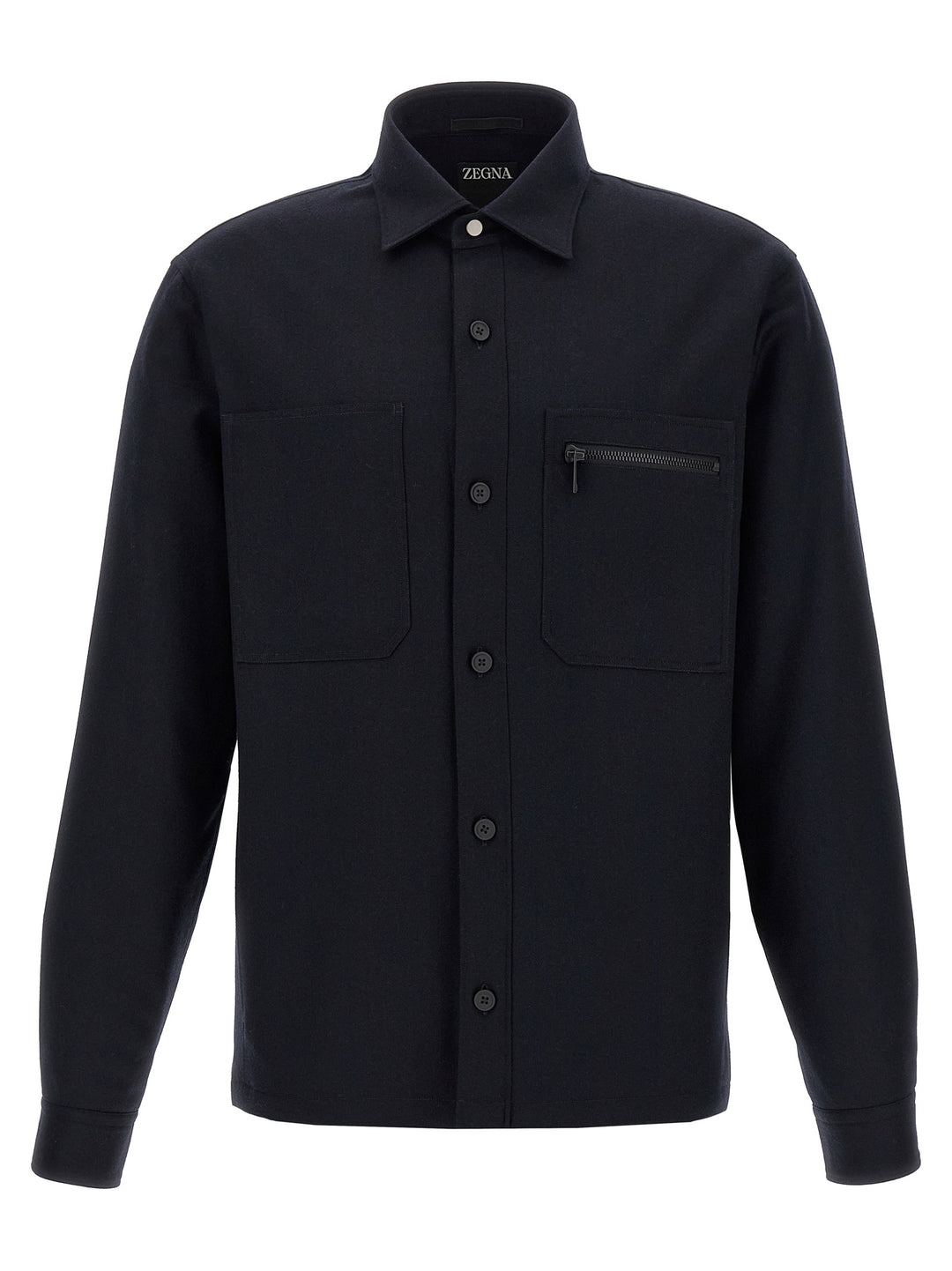 Zegna Techmerino Overshirt Camicie - Blu | 6575bb7bca19a65115022d91464eb9f0924771bb