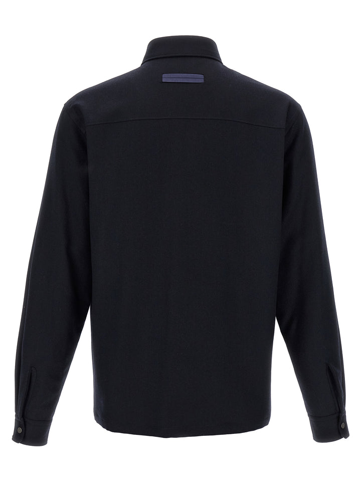 Zegna Techmerino Overshirt Camicie - Blu | bae548a40414efdd3f2c4baa149d17ee8fecba2f