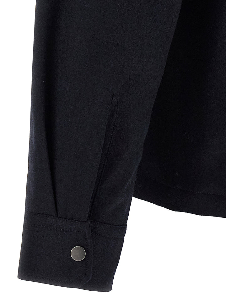 Zegna Techmerino Overshirt Camicie - Blu | 6f488b1172d88234967ee6388d6149644a3bd9bb