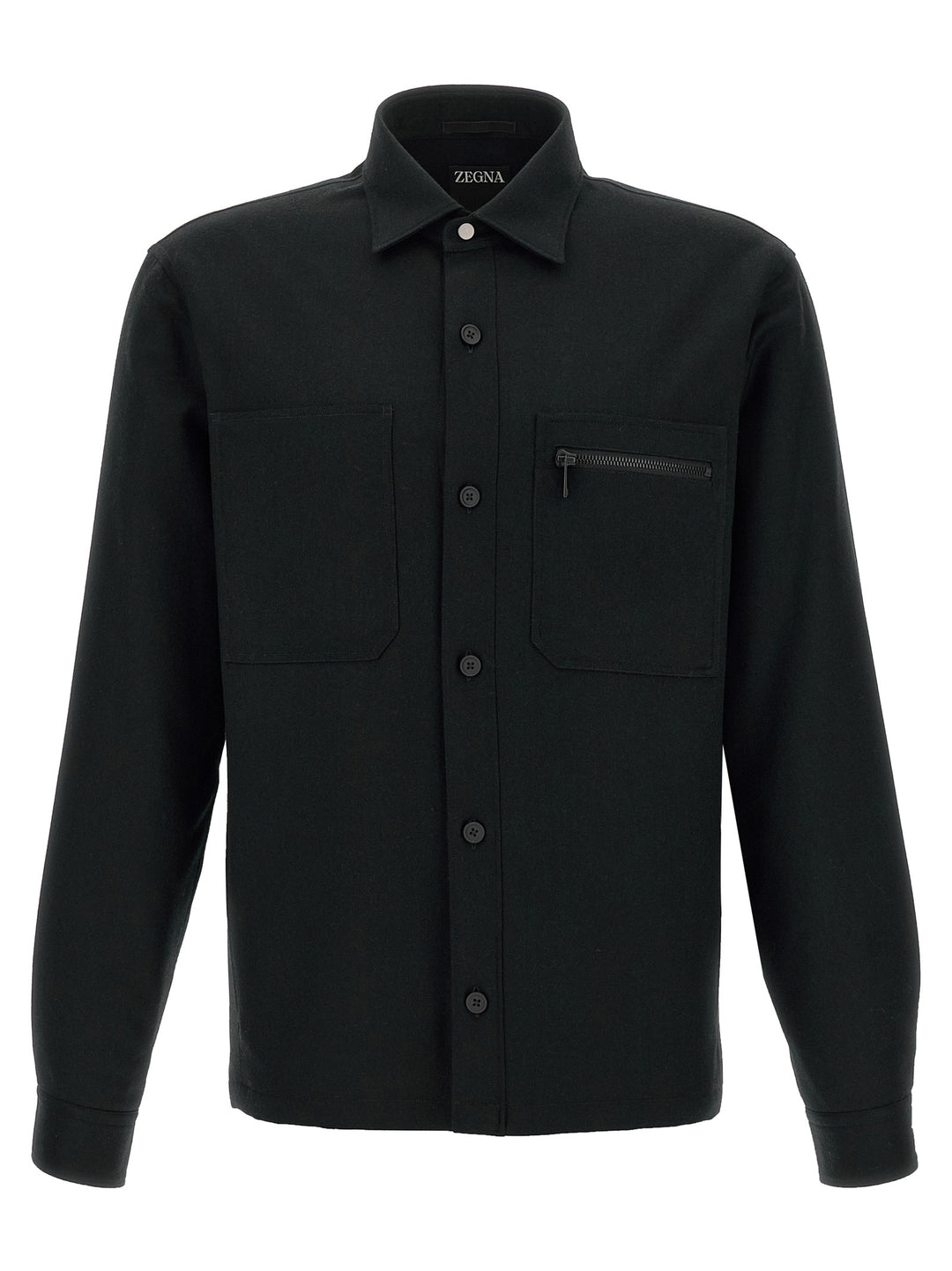 Zegna Techmerino Overshirt Camicie - Nero | 6e5a4a289269687bf1a7c603ccf1ba49de65d185