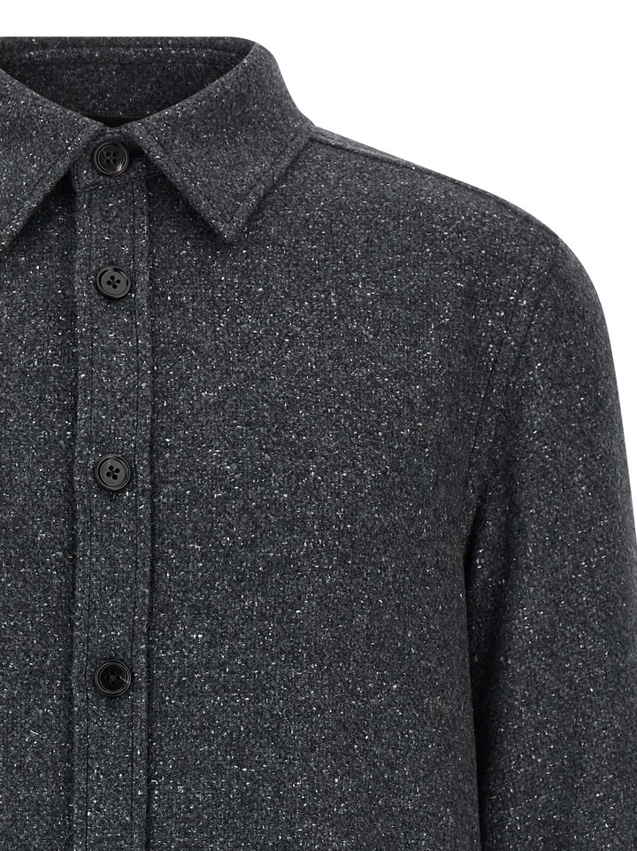 Zegna Mélange Overshirt Camicie - Grigio | 6fe925920badc84fec6a840d18921c3d0c951afe