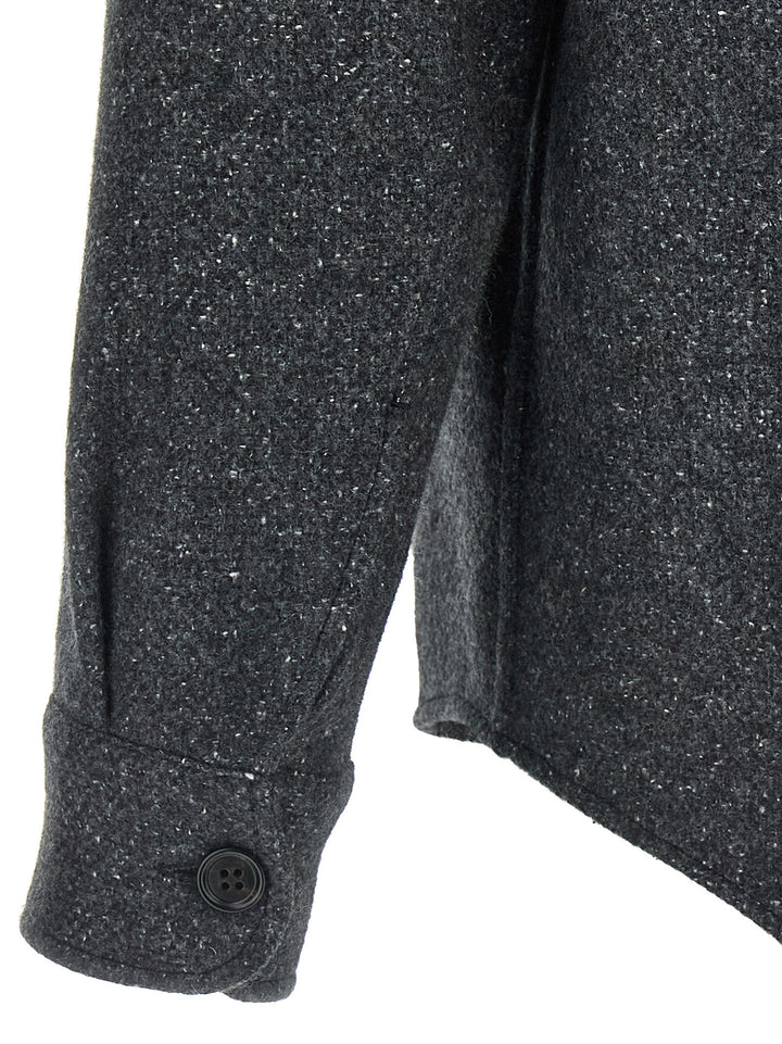 Zegna Mélange Overshirt Camicie - Grigio | 0d7864892db93059155d6bd12079f273a4823dc1