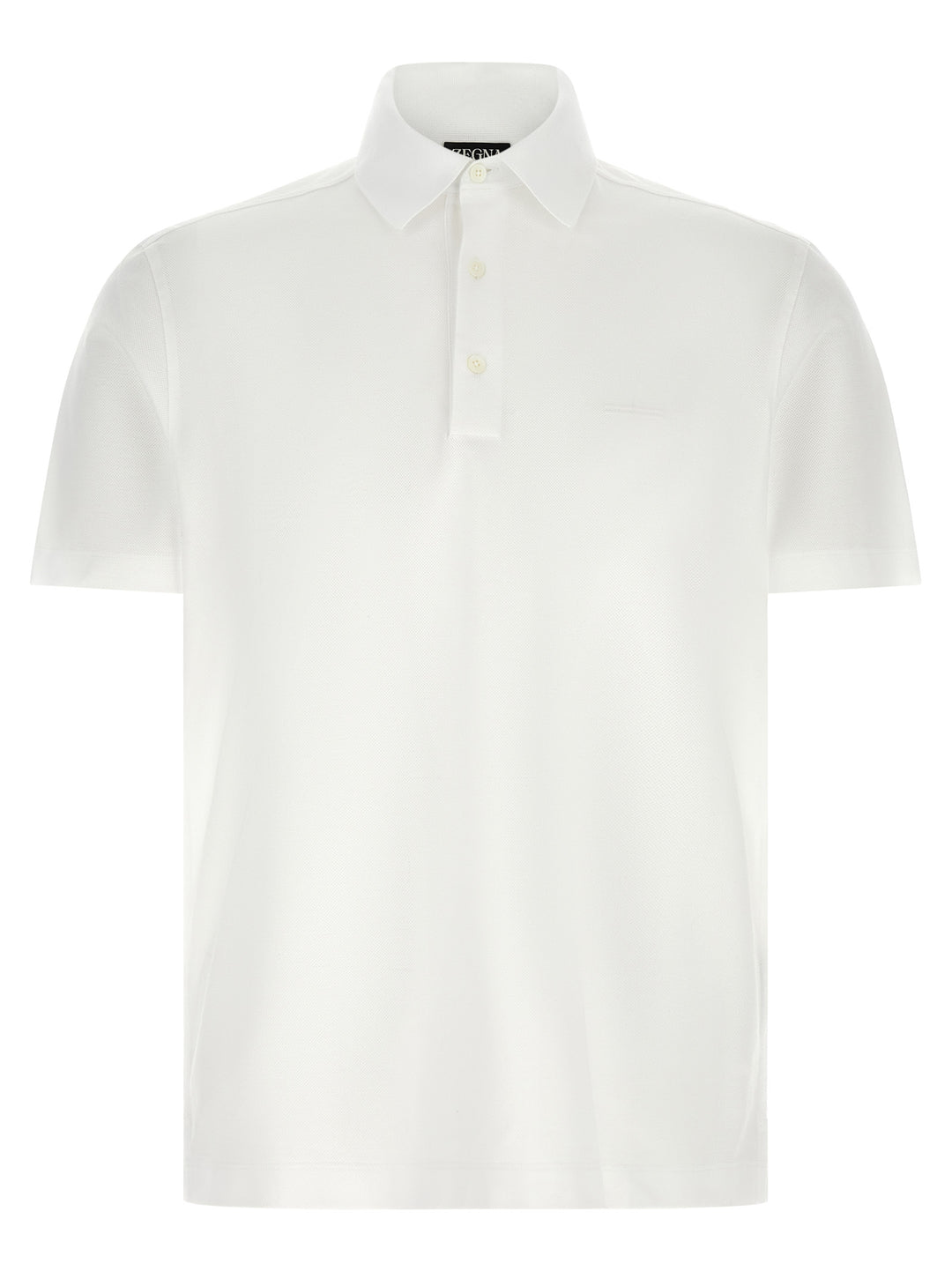 Zegna Piqué Cotton  Shirt Polo - Bianco | 1bb8f5bee1f8143d29c8d450bed96634bb2b9f2b