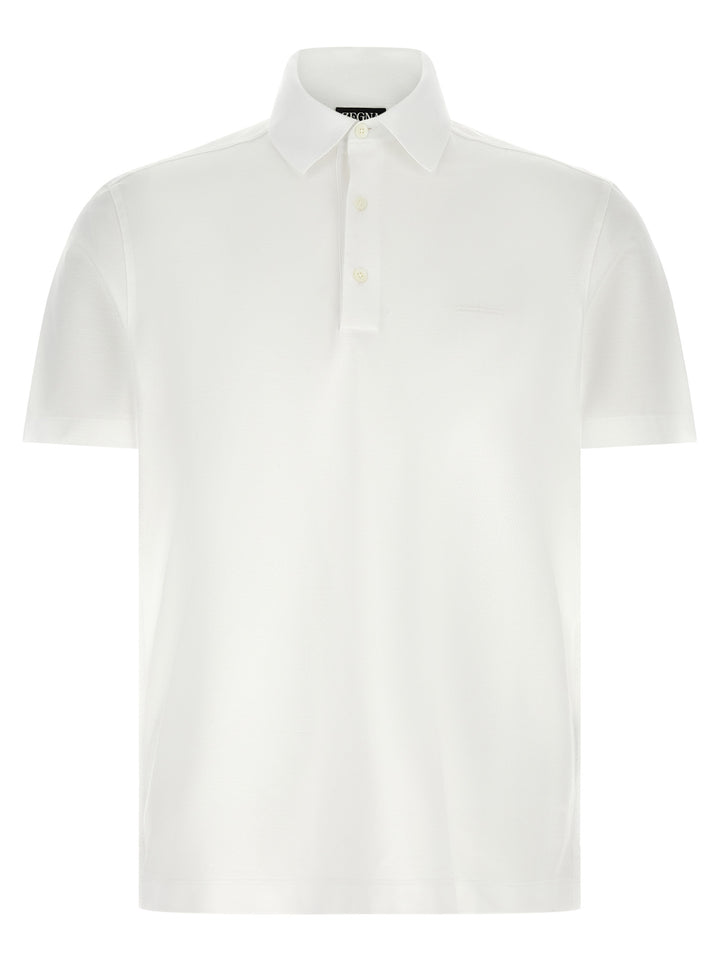 Zegna Piqué Cotton  Shirt Polo - Bianco | 1bb8f5bee1f8143d29c8d450bed96634bb2b9f2b