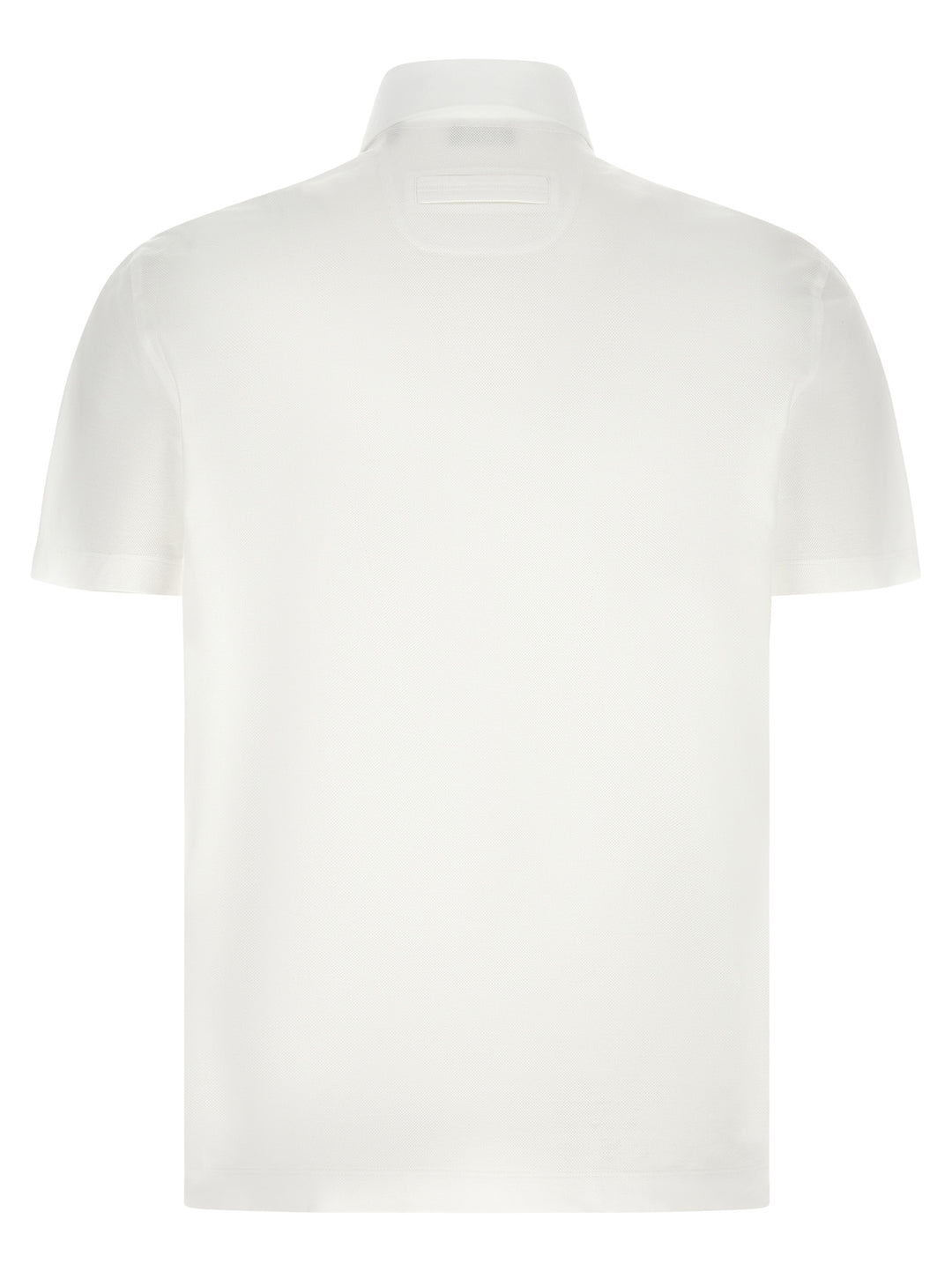 Zegna Piqué Cotton  Shirt Polo - Bianco | 15018d68e6e56c21870fe279e5ee25225f10eb13