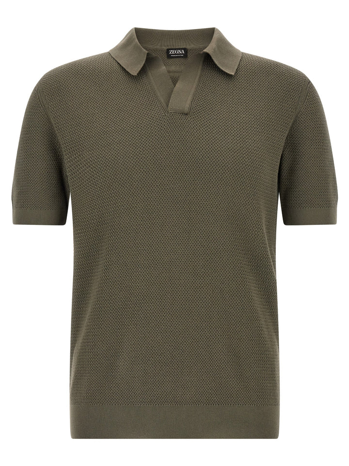 Zegna Premium Cotton  Shirt Polo - Grigio | cd657eef5309c0ee9138c77fdbe13eeafd3349ba