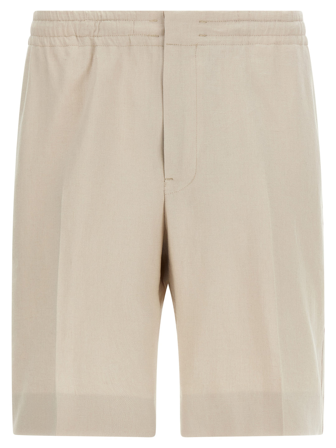 Zegna Linen Bermuda Shorts Bermuda e Short - Beige | e82311beddced3aac6c99139075e66ac1a1fbeef