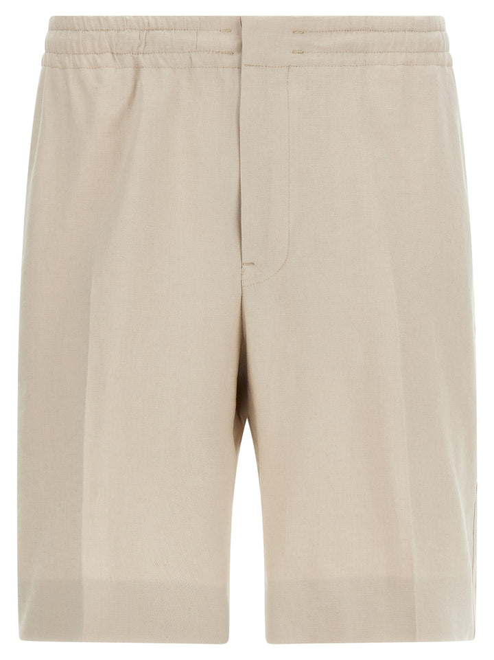 Zegna Linen Bermuda Shorts Bermuda e Short - Beige | e82311beddced3aac6c99139075e66ac1a1fbeef