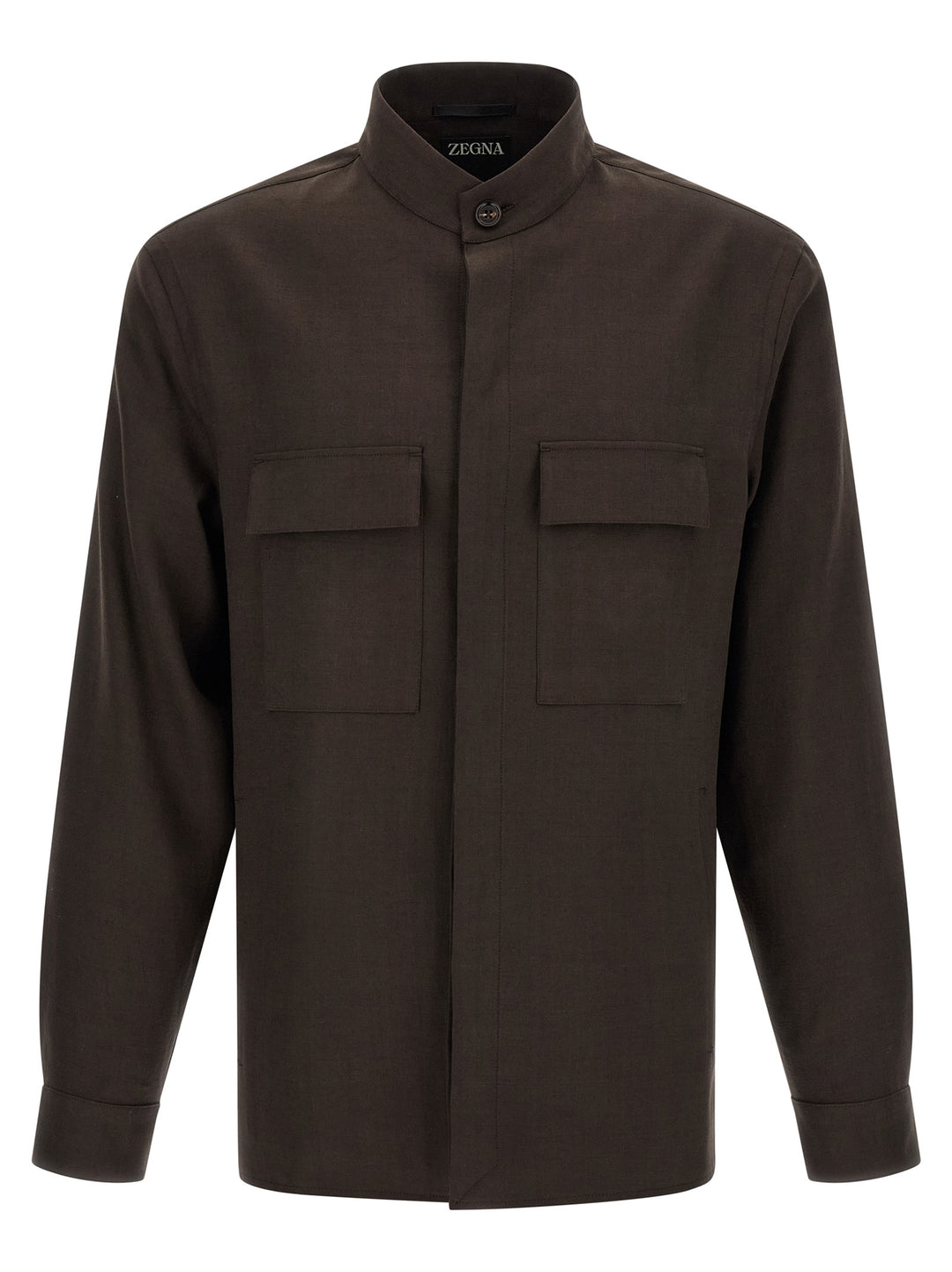Zegna Oasi Lino Camicie - Marrone | c7d3dd2c8a08cf51828e9d98b0b0a173141235fa