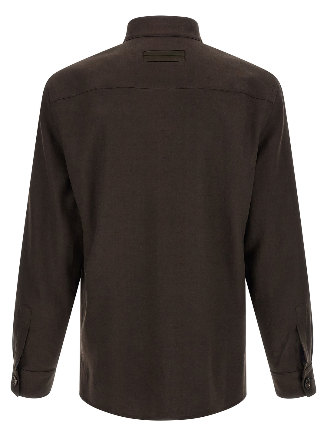 Zegna Oasi Lino Camicie - Marrone | 3713c3d3ce40ae7bf9a7e4355cb84587fbe85e85