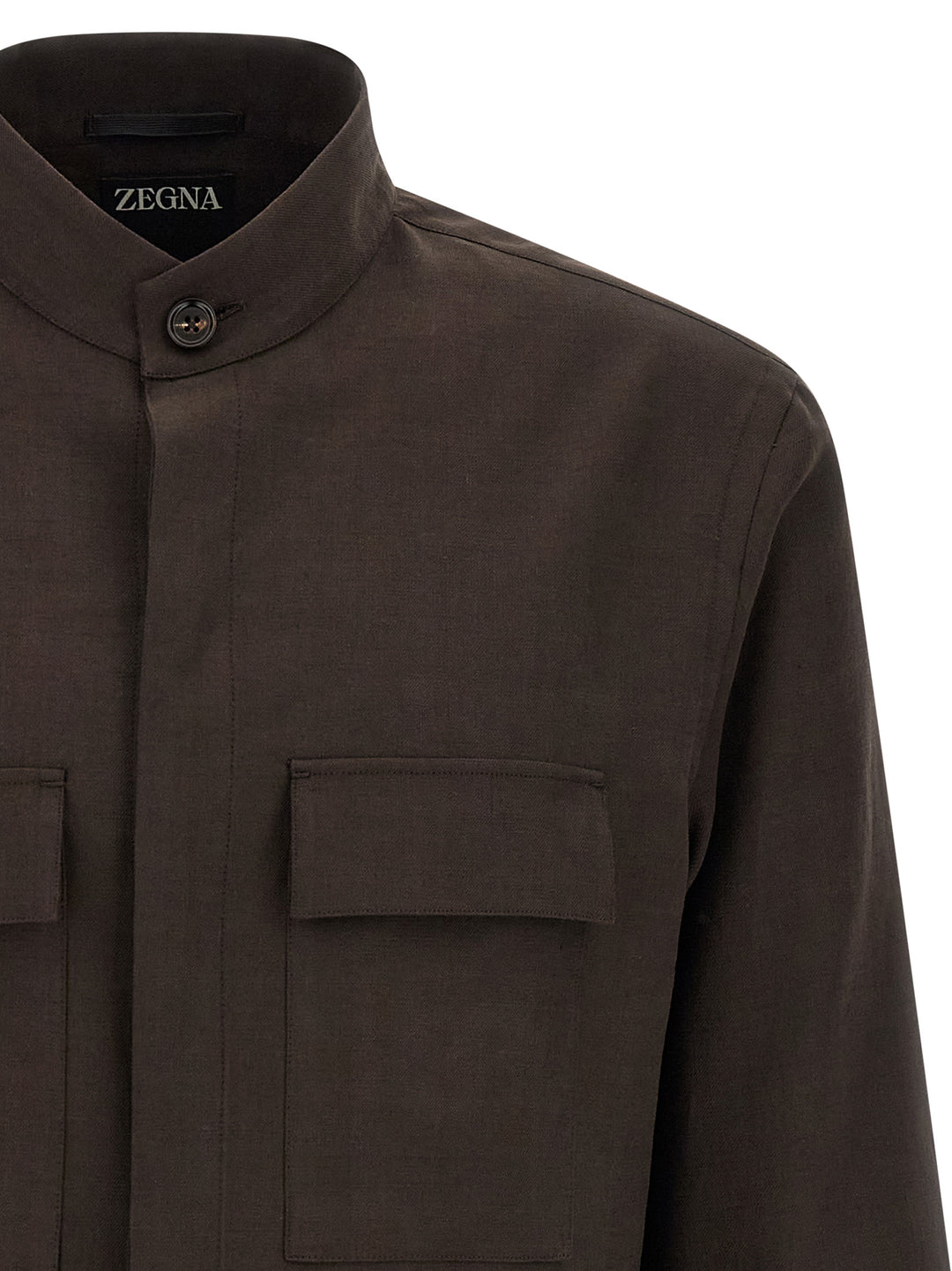 Zegna Oasi Lino Camicie - Marrone | 9f01c8e01d75fd423330bb2618ed73f49d22f014