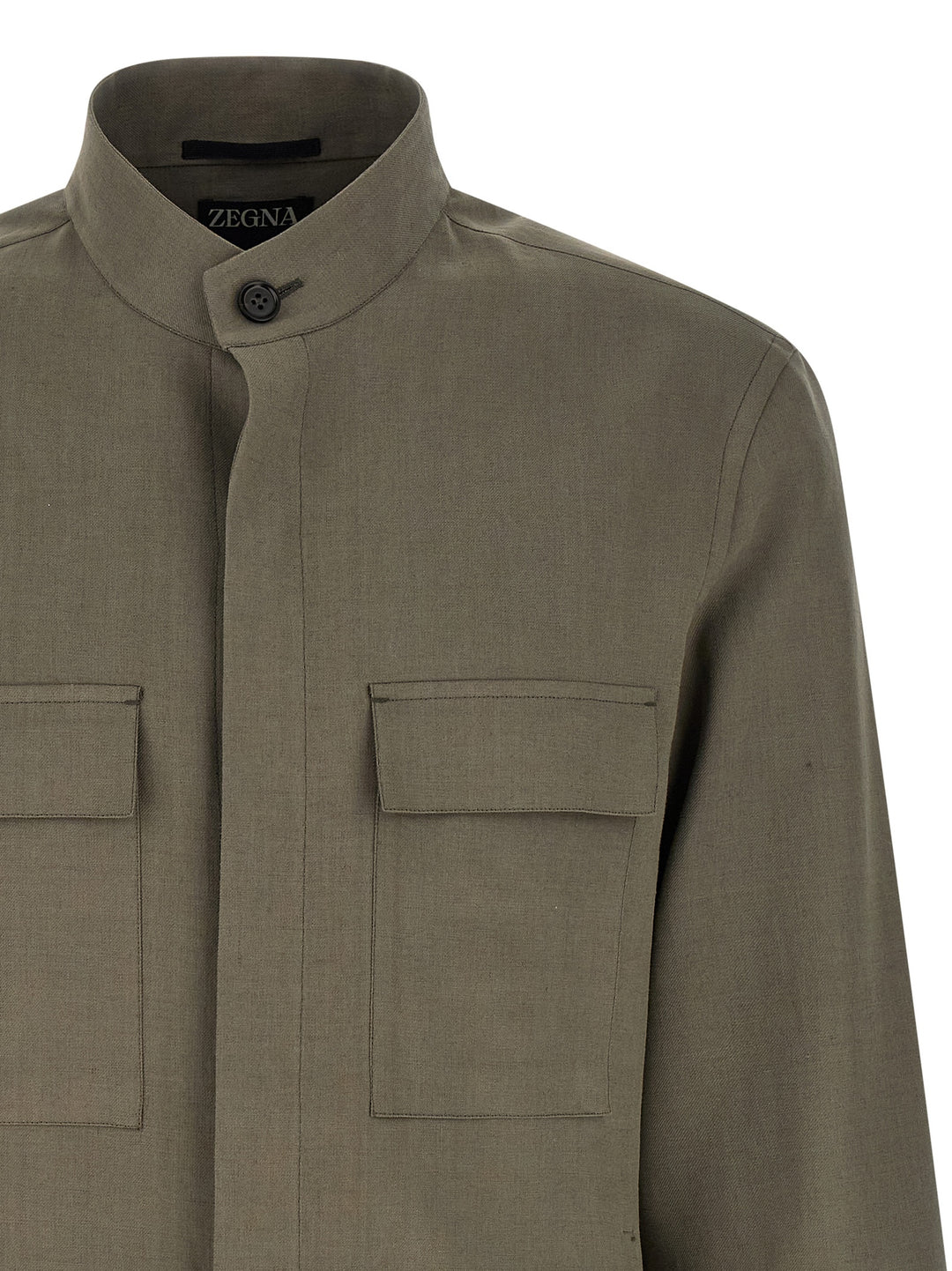 Zegna Oasi Lino Camicie - Grigio | 454465c7eca293a2c9221b613d4cba30040a4473
