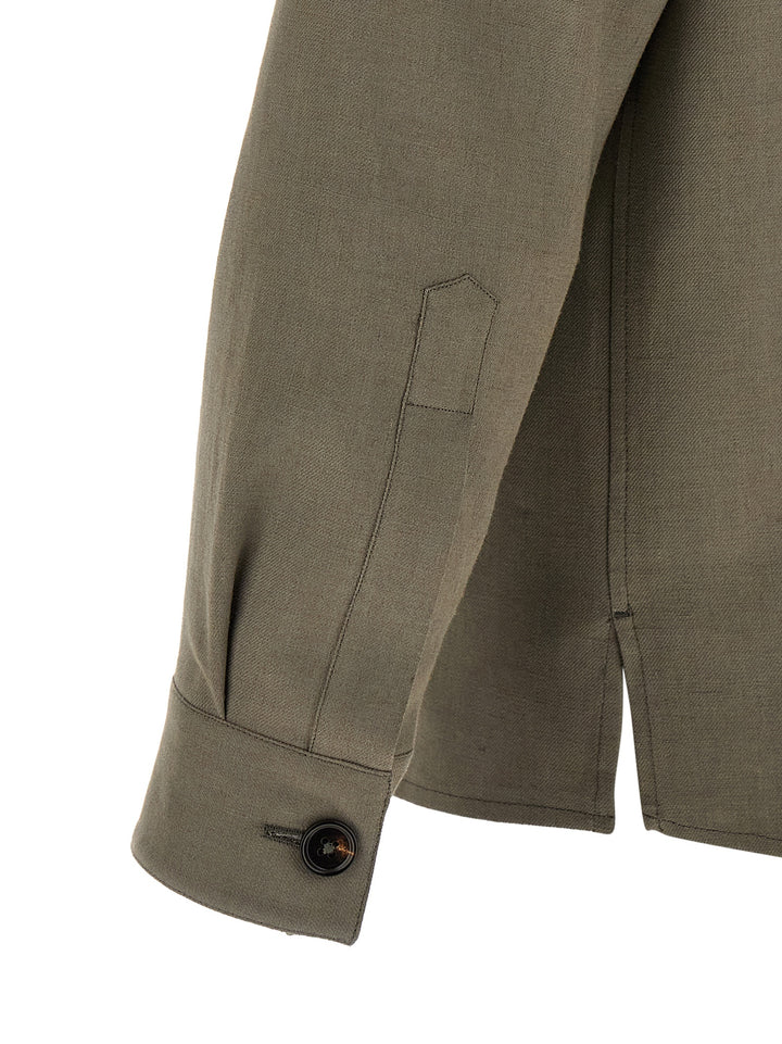 Zegna Oasi Lino Camicie - Grigio | 918cf7fccbd61418847db30e59b2f22e686ff800