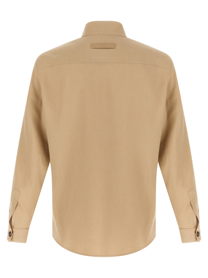 Zegna Oasi Lino Camicie - Beige | 60eee9b39fe616bd7062bbc9c264dace0d8bcd97