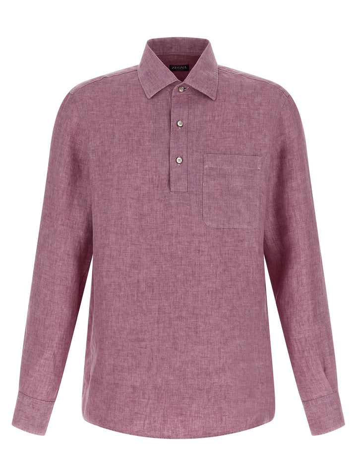 Zegna Oasi Lino Polo - Rosa | 8df40c533096c16c28defb7967aa3a7a2fdac532
