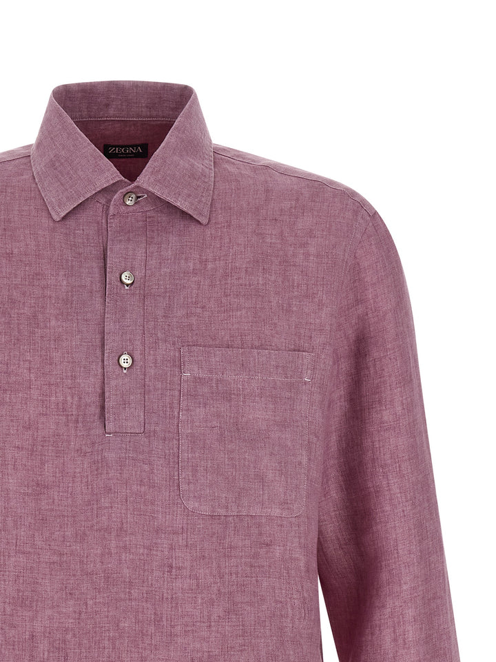 Zegna Oasi Lino Polo - Rosa | 49b45c9a0a09470e0f198337905845582d24cda6
