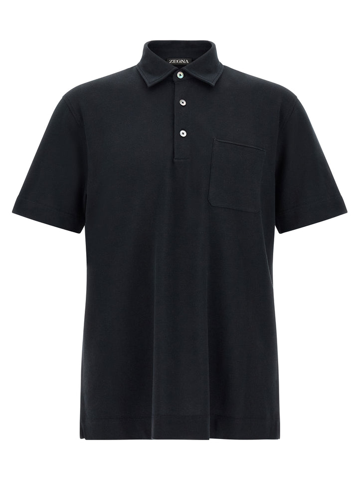 Zegna Shirt With Pocket Polo - Blu | dd8fcccf42264d8d6685bce7d231e1e76dc7591f