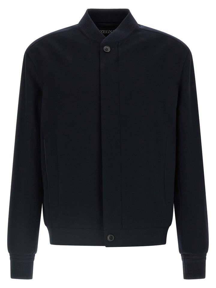 Zegna Oasis Cashmere Bomber Jacket Puffer Jackets - Blu | a0268949215b2392453a5cedbae059795d3bd1b7