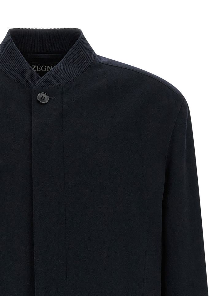 Zegna Oasis Cashmere Bomber Jacket Puffer Jackets - Blu | 24b6ba6ee491a1be2e2a66abd64f539799ba8099