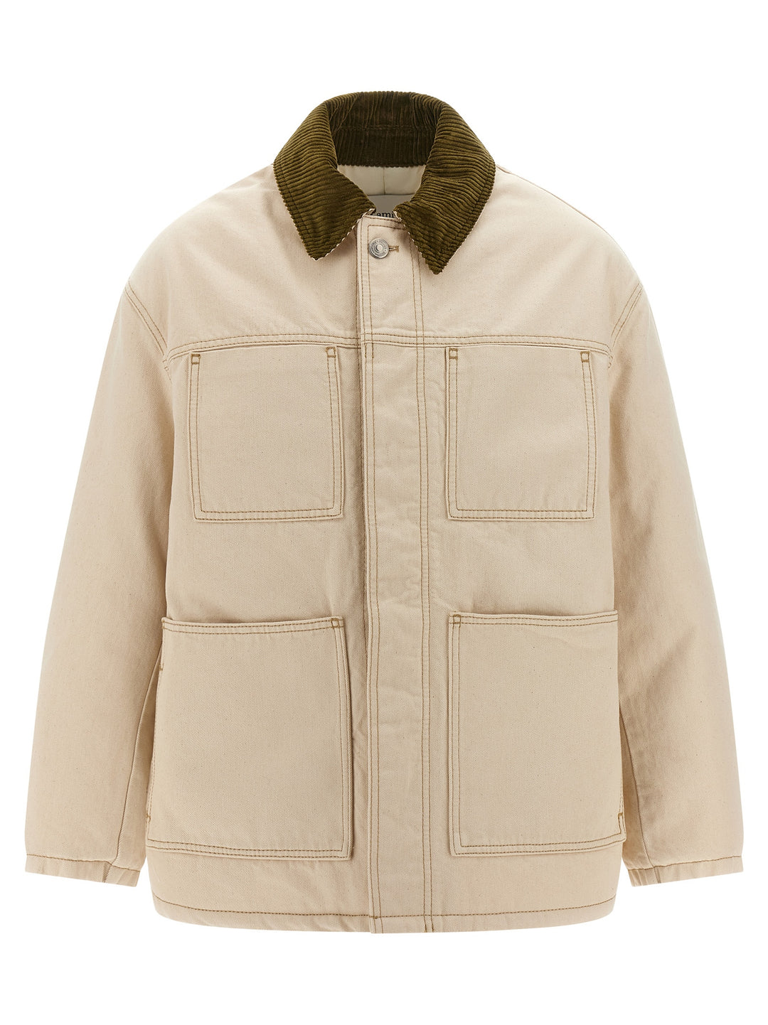 Ami Paris Worker Puffer Jackets - Beige | 8789b16329cd404eb7e07ab894fda7c8ba0ff4c7