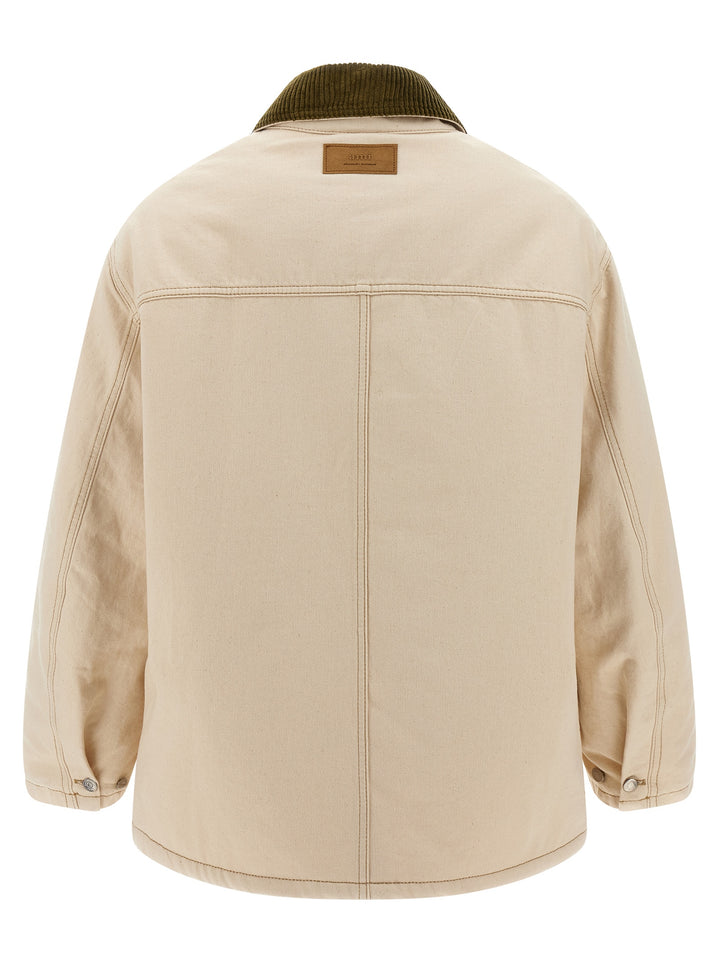 Ami Paris Worker Puffer Jackets - Beige | 318feb74c915b2e76f77089a657228f12d2ba438
