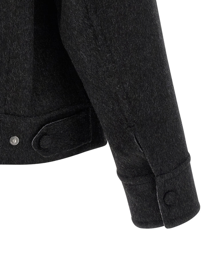 Ami Paris Lenci Cloth Overshirt Puffer Jackets - Grigio | 152237fccd00636d50256decd4a5db667280a330