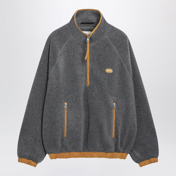Ash Grey Fleece Sweatshirt With Ami Patch