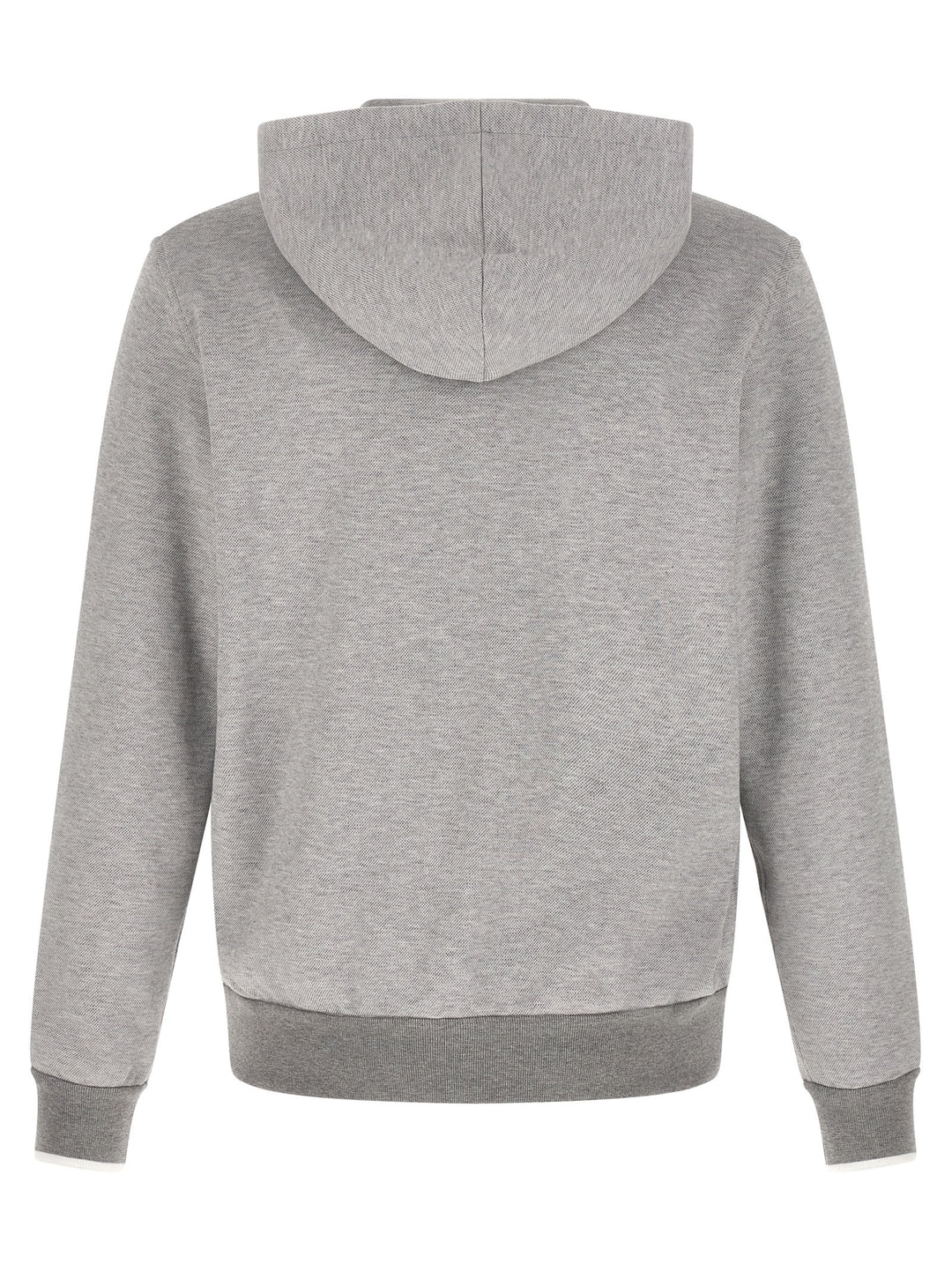 Brioni Piquet Cotton Hoodie Felpe - Grigio | b9e634c00f2b5d9d900a6993712c2e89727c0038