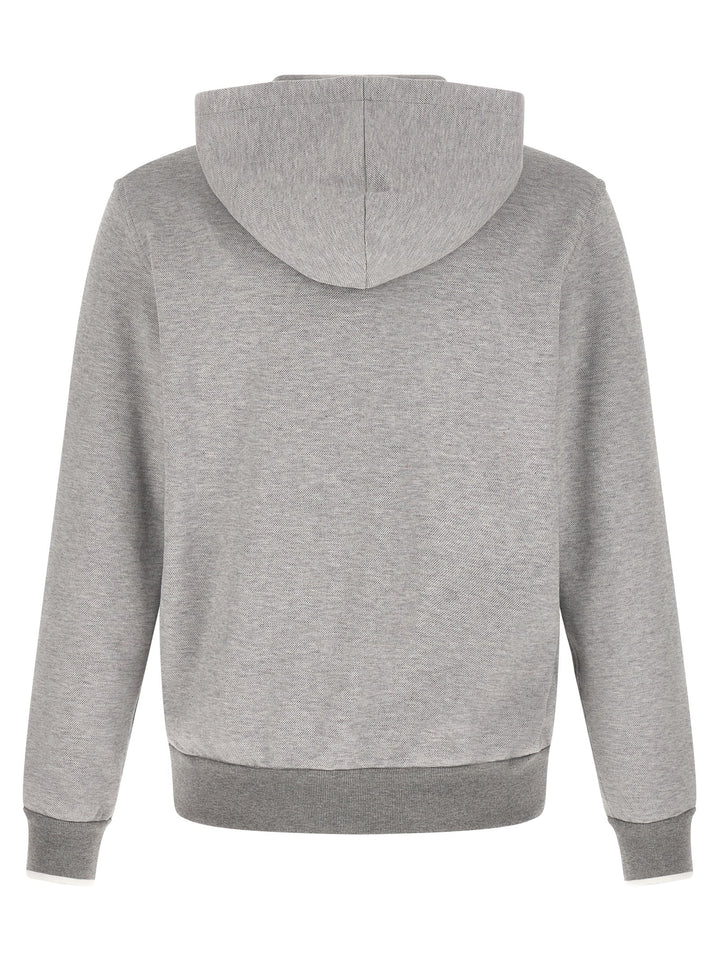 Brioni Piquet Cotton Hoodie Felpe - Grigio | b9e634c00f2b5d9d900a6993712c2e89727c0038