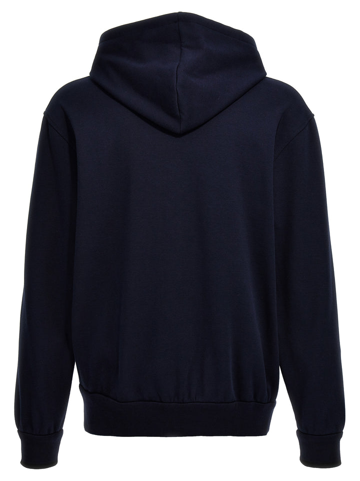 Brioni Piquet Cotton Hoodie Felpe - Blu | 3d67c07477a2a76cb37ff68d9d138b0fb146ca15