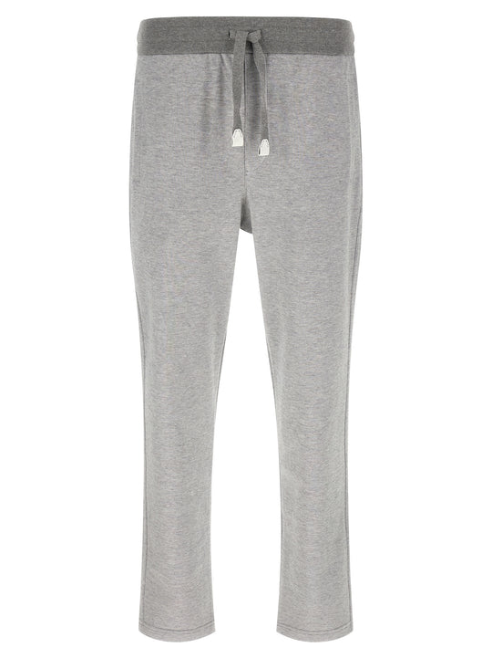 Piqué Cotton Joggers Pantaloni Grigio