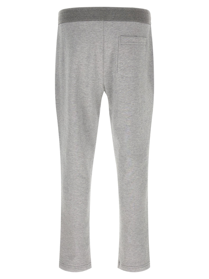 Brioni Piqué Cotton Joggers Pantaloni - Grigio | 5593de596fc88e2ed385641a385b03505398f4b5
