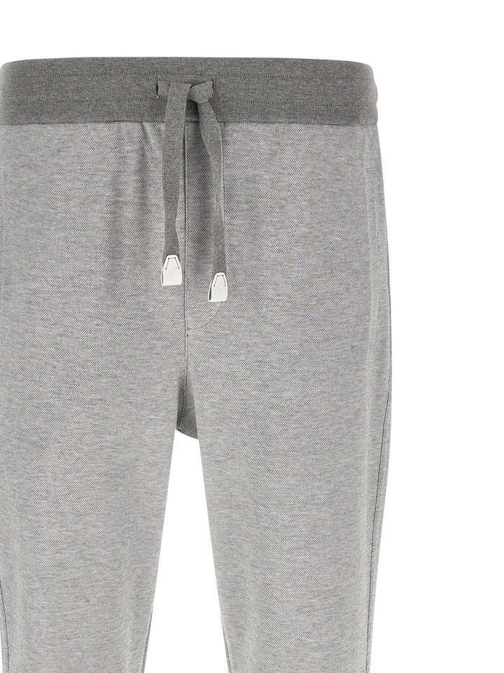 Brioni Piqué Cotton Joggers Pantaloni - Grigio | 8bde8d59b80228ada67f05f2aeff294c58ca329b