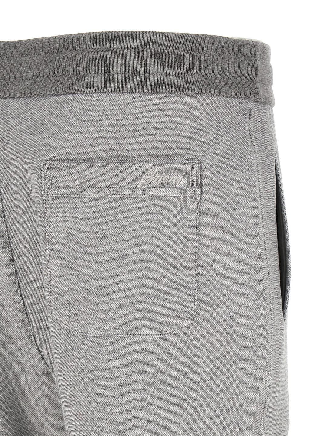 Brioni Piqué Cotton Joggers Pantaloni - Grigio | 0cfd080aeec05af1eeb2eb356f19ba2522c22a8c