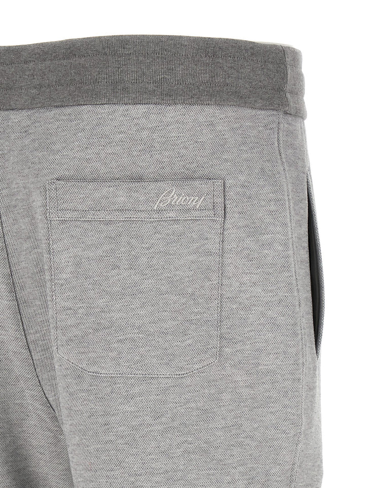 Brioni Piqué Cotton Joggers Pantaloni - Grigio | 0cfd080aeec05af1eeb2eb356f19ba2522c22a8c