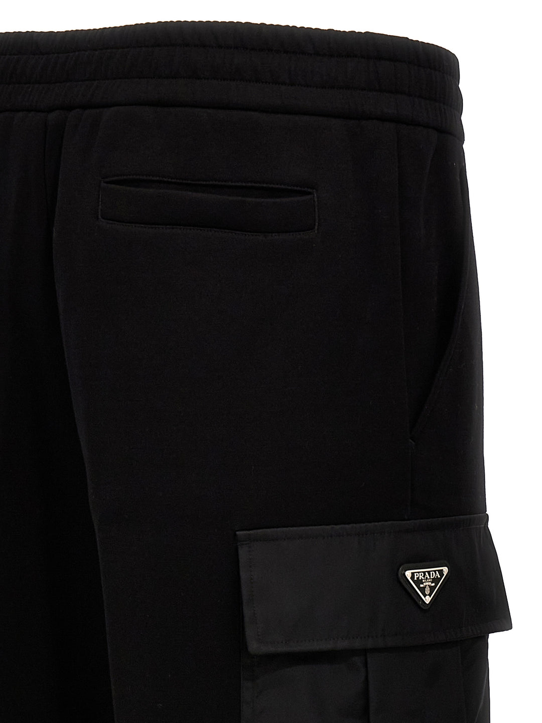 Prada Nylon Insert Cargo Joggers Pantaloni - Nero | 0b5b8963e32ddff94e9c9ba6986d1971b60b06b5