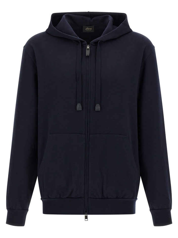 Brioni Cotton Hoodie Felpe - Blu | 8a1e1e4460f164d4288558cb0eccad4c81f2d2cf