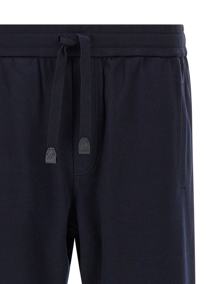 Brioni Cotton And Cashmere Joggers Pantaloni - Blu | 1b2924bbf1514a6c140da51954158e0a92e8cb21